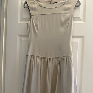 Theory taupe silk dress
